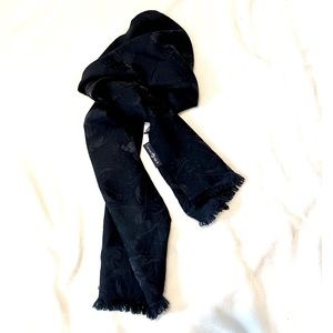 Vintage Ralph Lauren Jacquard Silk Scarf Skier 11” x 52”